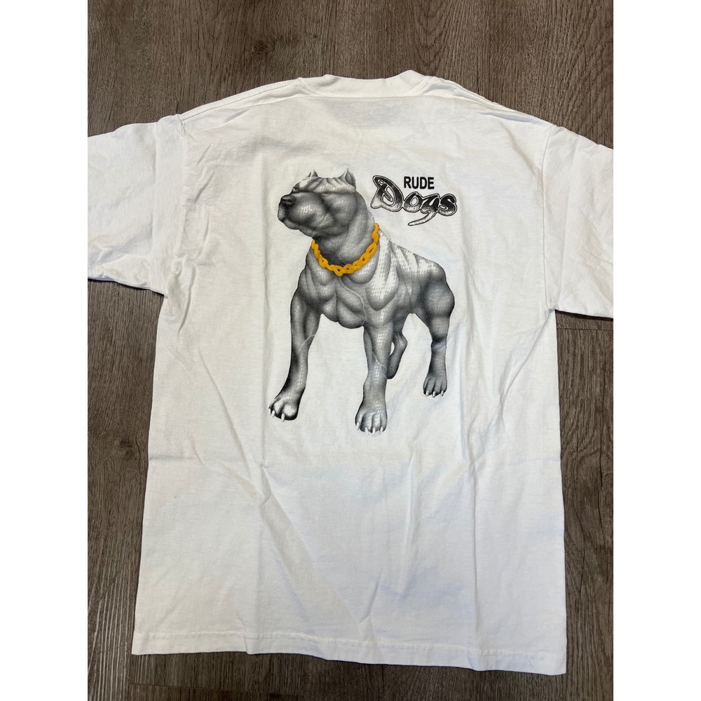 Delta Pro Weight Rude Dogs Pitbull Graphic T-Shirt Mens Medium White - Picture 2 of 4